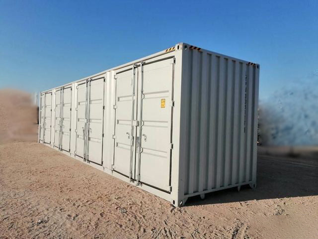 40 ft High Cube Multi-Door Storage Container and Skid